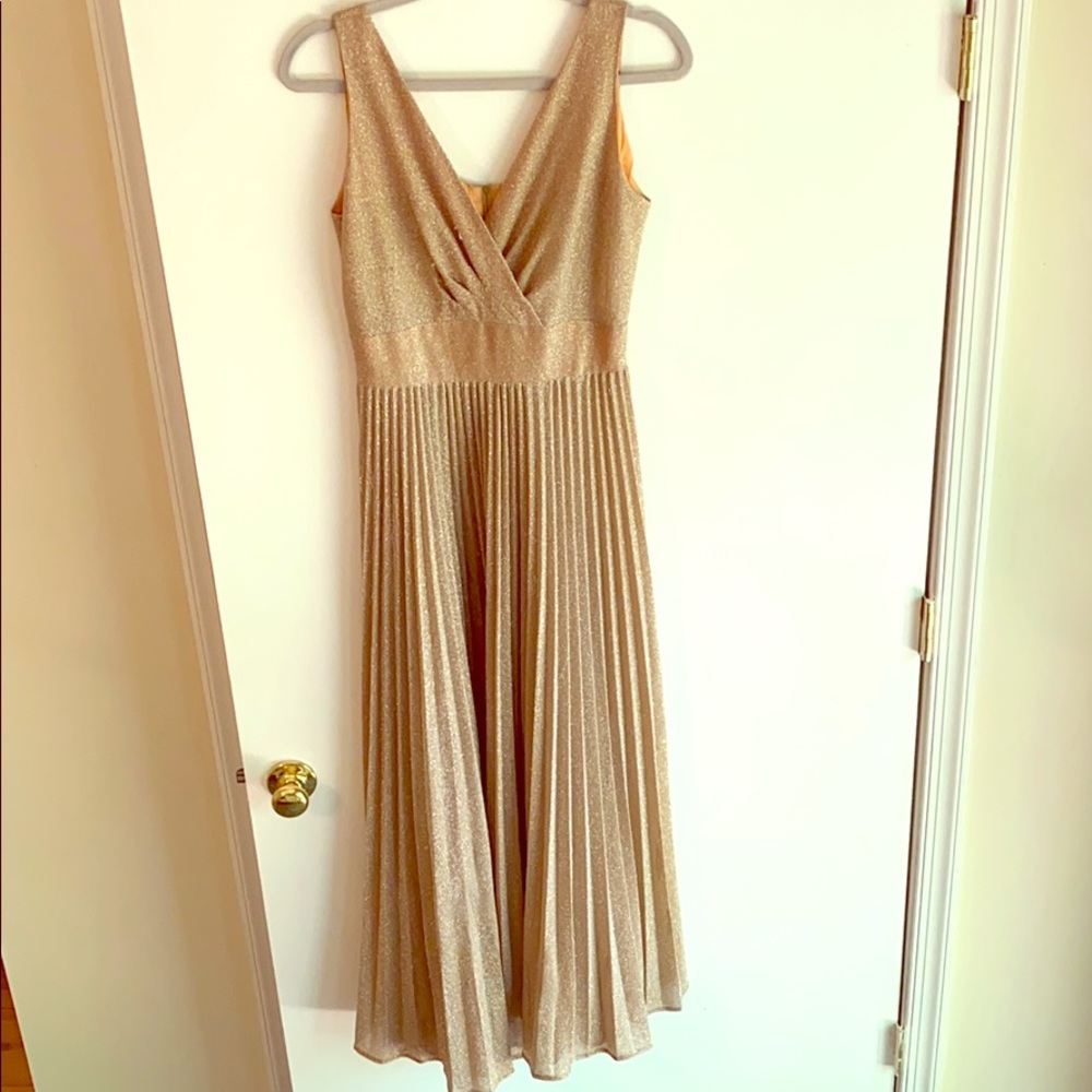 Vintage 1970s gold formal dress